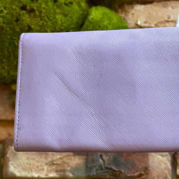 SALVATORE FERRAGAMO Gancini Purple Hammered Leather Wallet - Picture 10 of 10